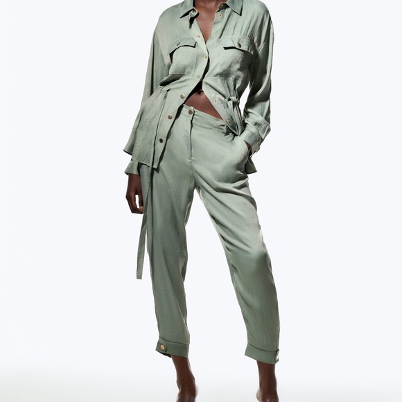 Zara Pants & Jumpsuits Zara Satin Effect Jogging Pants Poshmark